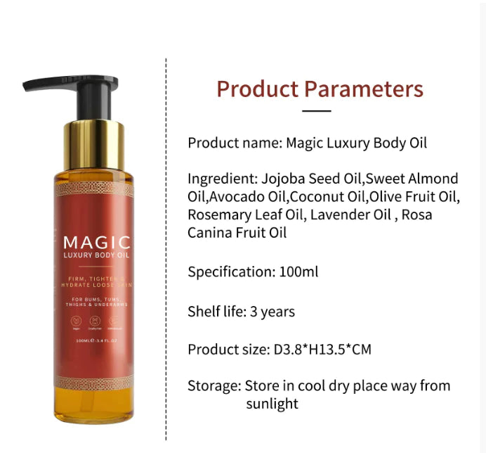Aceite Corporal Iluminador “Magic Glow” – Hidratación, Suavidad y Brillo Natural